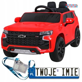 Czerwone Chevrolet Tahoe na akumulator - z Pilotem, EVA, Radio, MP3, LED