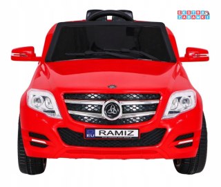 Czerwony City Rider na akumulator - 2x35W, 12V/9Ah, pilot, wolny start, MP3, USB, LED - [QY618]