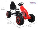 [B012] Duży gokart na pedały STRONG 100KG Łożyskowane koła EVA - czerwony