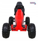 [B012] Duży gokart na pedały STRONG 100KG Łożyskowane koła EVA - czerwony