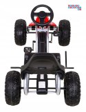 [B012] Duży gokart na pedały STRONG 100KG Łożyskowane koła EVA - czerwony