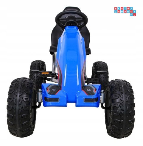 [B012] Duży gokart na pedały STRONG 100KG Łożyskowane koła EVA - niebieski