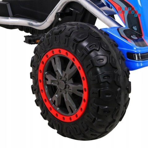 [B012] Duży gokart na pedały STRONG 100KG Łożyskowane koła EVA - niebieski