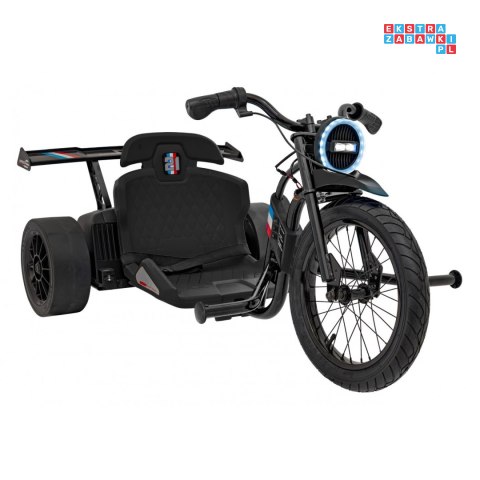 [SX2338] Drift Bike na akumulator 24V/10Ah z funkcją driftu koła pompowane i plastikowe do 70 kg 5-punktowe pasy - czarny