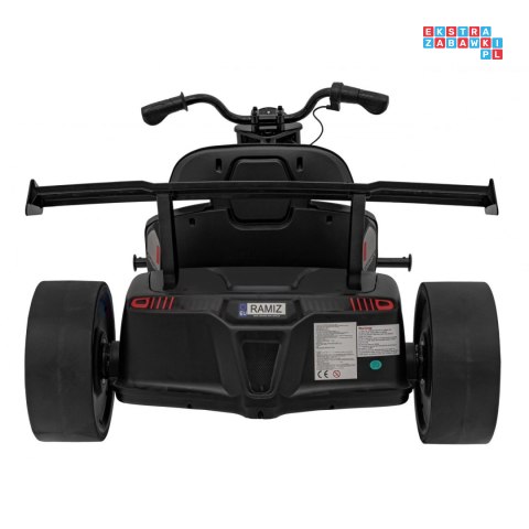 [SX2338] Drift Bike na akumulator 24V/10Ah z funkcją driftu koła pompowane i plastikowe do 70 kg 5-punktowe pasy - czarny