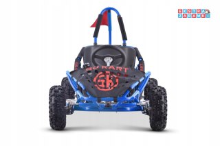 Gokart Fast Dragon na akumulator - niebieski, 1x1000W 48V/12Ah, koła pompowane, regulacja siedzenia, pasy, kluczyk [GK005E]