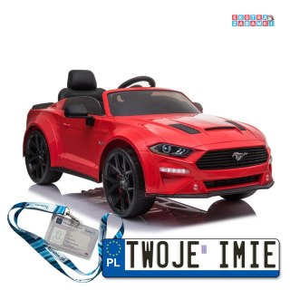 Czerwone Ford Mustang GT Drift SX2038 na akumulator - Ekoskóra, EVA, Mp3, USB, Pasy