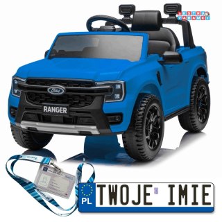 Niebieski Ford Ranger Lift na akumulator - 2x35W, 12V/4.5Ah, ekoskóra, wolny start, EVA, bluetooth - [PA.707]