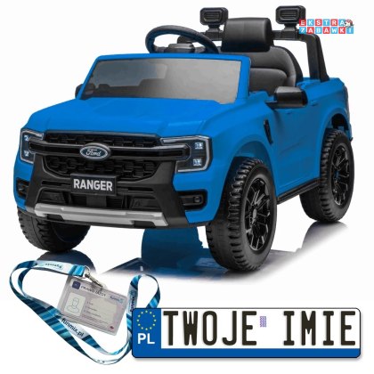Niebieski Ford Ranger Lift na akumulator - 2x35W, 12V/4.5Ah, ekoskóra, wolny start, EVA, bluetooth - [PA.707]