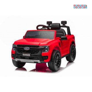 Czerwony Ford Ranger Lift na akumulator - 2x35W, 12V/4.5Ah, ekoskóra, wolny start, EVA, bluetooth - [PA.707]