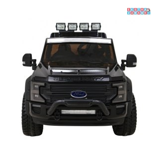 Czarne Ford Super Duty na akumulator - 4x45W, 12V/14Ah, ekoskóra, EVA, LED - [SX2088]