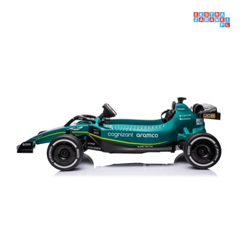[JE1599] Auto Formuła 1 Aston Martin Cognizant Aramco na akumulator 4x50W 24V/5Ah ekoskóra EVA