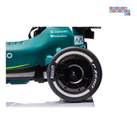 [JE1599] Auto Formuła 1 Aston Martin Cognizant Aramco na akumulator 4x50W 24V/5Ah ekoskóra EVA