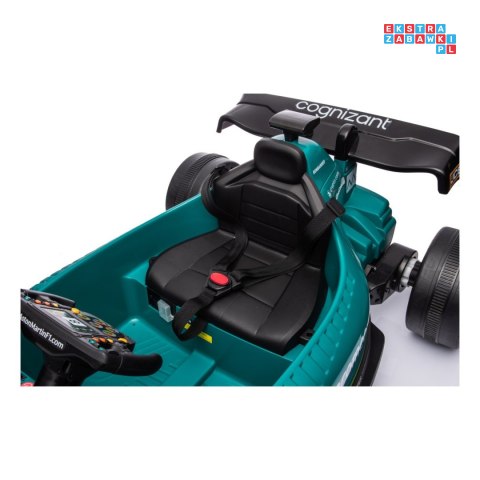 [JE1599] Auto Formuła 1 Aston Martin Cognizant Aramco na akumulator 4x50W 24V/5Ah ekoskóra EVA