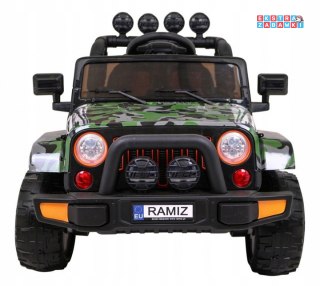 Zielone Full time 4WD na akumulator - lakierowane, 4x40W, 12V/10Ah, pilot, LED - [BRD-7588.EXL]