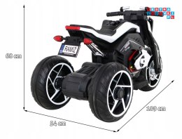 [LL8001-A] Motocykl Future na akumulator 2x25W 12V/7Ah Wolny start Panel audio Koła EVA - biały