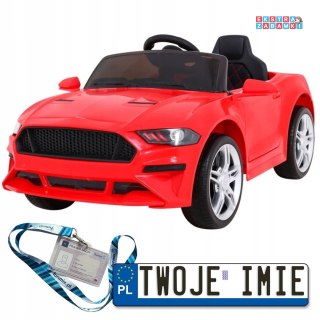 Czerwone Auto GT Sport na akumulator - 12V/4.5Ah, pilot, wolny start, bagażnik, MP3, LED - [BBH-718A]