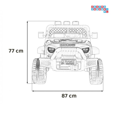Geoland Power auto terenowe dla 2 dzieci z pilotem 2X200W Radio MP3 LED