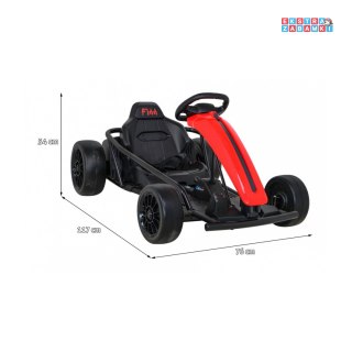 Czerwony Gokart FX1 Drift Master na akumulator - 24V/9Ah, Funkcja Driftu, Koła EVA - [SX1968]