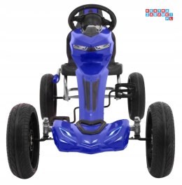 [1502] Gokart Grand Ride na pedały dla dzieci koła EVA regulacja fotela hamulec ręczny - niebieski