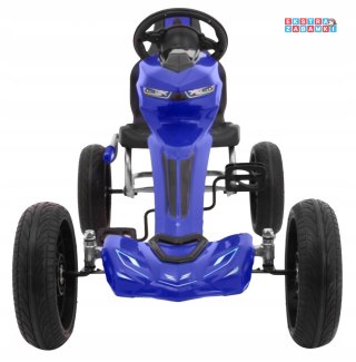 [1502] Gokart Grand Ride na pedały dla dzieci koła EVA regulacja fotela hamulec ręczny - niebieski