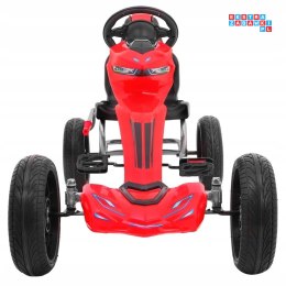 [1502] Gokart Grand Ride na pedały dla dzieci koła EVA regulacja fotela hamulec ręczny - czerwony