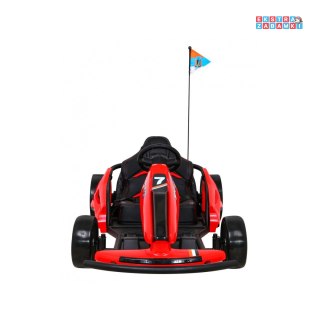 Czerwony Gokart Speed 7 Drift King na akumulator - 2x150W, 24V/7Ah z funkcją driftu, 2 prędkości, EVA - [A035]