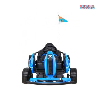 Niebieski Gokart Speed 7 Drift King na akumulator - 2x150W, 24V/7Ah, funkcja driftu, 2 prędkości, EVA - [A035]