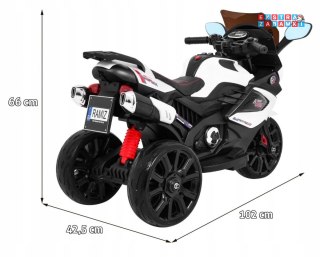 Biały Grand Sport Motorek na akumulator - 2x20W, Światła LED, Koła EVA, Panel AUDIO