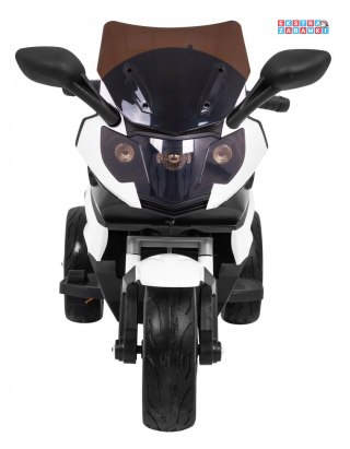 Grand Sport Motorek na akumulator - biały, 2x20W 12V/4.5Ah, światła LED, koła EVA, panel audio [LQ-168A]