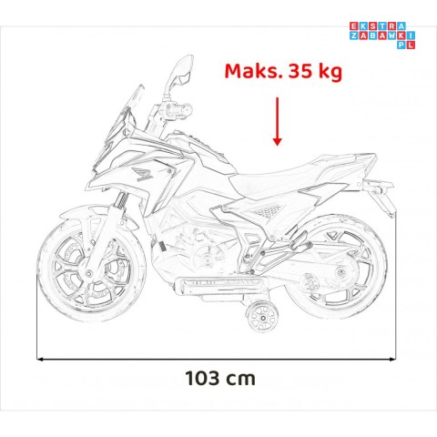 [TR2306] Motor Honda NC750x na akumulator 2x35W 12V/4.5Ah odgłosy silnika boczne kółka bluetooth MP3 - żółty