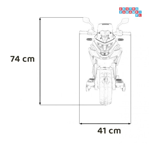 [TR2306] Motor Honda NC750x na akumulator 2x35W 12V/4.5Ah odgłosy silnika boczne kółka bluetooth MP3 - żółty