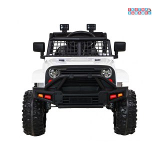Biały Jeep Dark Night na akumulator - 2x35W, 12V/7Ah, pilot, ekoskóra, wolny start, EVA, audio - [BDM0922]