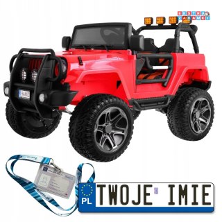 Różowy Jeep Monster Auto na akumulator - 4x45, 24V/7Ah, pilot, regulacja siedzenia, MP3, LED, EVA - [WXE1688]