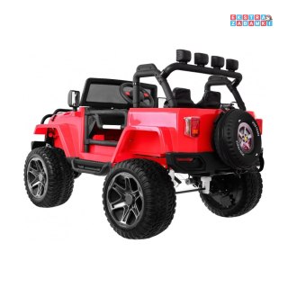 Różowy Jeep Monster Auto na akumulator - 4x45, 24V/7Ah, pilot, regulacja siedzenia, MP3, LED, EVA - [WXE1688]
