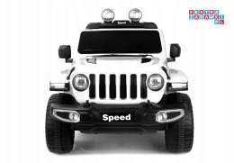 [15554] Jeep pojazd na akumulator 4x45W 12V/7Ah z pilotem światła LED MP3 - biały