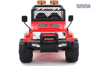 Czerwony Jeep Raptor S618 na akumulator - 2x45W, 12V/7Ah, pilot, klakson, EVA, LED - [2550]
