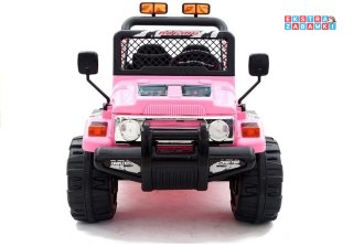 Różowy Jeep Raptor S618 na akumulator - 2x45W, 12V/7Ah, pilot, klakson, EVA, LED - [2552]