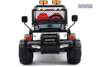 Czarny Jeep Raptor S618 na akumulator - 2x45W, 12V/7Ah, pilot, klakson, EVA, LED - [2549]