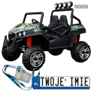 Lakierowany Pojazd buggy na akumulator - czarny, 4x45W, Bluetooth, ekoskóra, EVA, LED