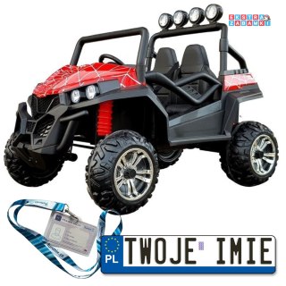 Lakierowany Pojazd 4x na akumulator - czarny, 4x45W, Bluetooth, ekoskóra, EVA, LED