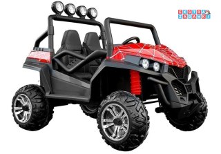 Lakierowany Pojazd 4x na akumulator - czarny, 4x45W, Bluetooth, ekoskóra, EVA, LED