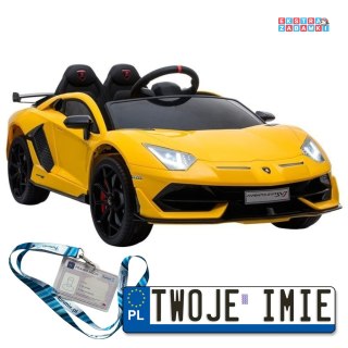 Żółte Lamborghini Aventador na akumulator - EVA, LED, z Pilotem