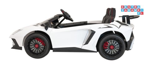 [A8803] Lamborghini Aventador SV na akumulator 2x200W 24V/10Ah Pilot EVA audio LED - biały