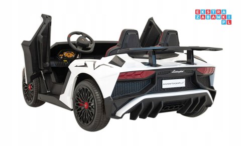 [A8803] Lamborghini Aventador SV na akumulator 2x200W 24V/10Ah Pilot EVA audio LED - biały