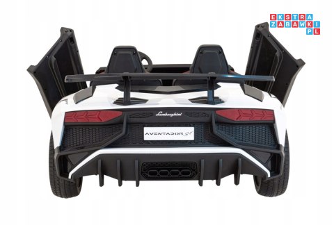 [A8803] Lamborghini Aventador SV na akumulator 2x200W 24V/10Ah Pilot EVA audio LED - biały