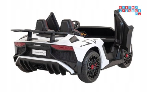 [A8803] Lamborghini Aventador SV na akumulator 2x200W 24V/10Ah Pilot EVA audio LED - biały