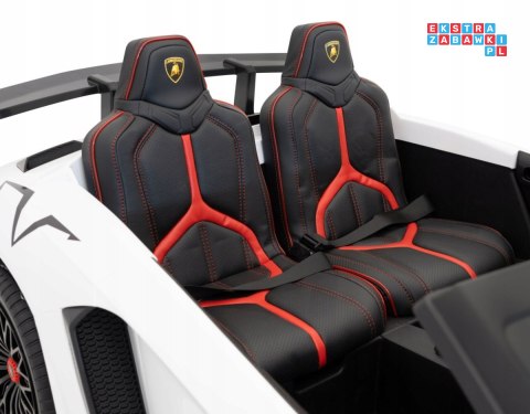 [A8803] Lamborghini Aventador SV na akumulator 2x200W 24V/10Ah Pilot EVA audio LED - biały