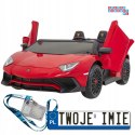 [A8803] Lamborghini Aventador SV na akumulator 2x200W 24V/10Ah Pilot EVA audio LED - czerwony