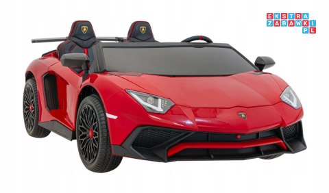 [A8803] Lamborghini Aventador SV na akumulator 2x200W 24V/10Ah Pilot EVA audio LED - czerwony
